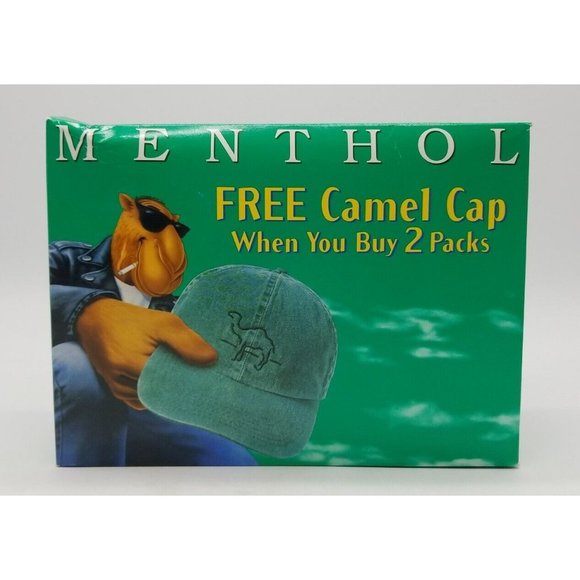 Camel Menthol Cigarette Green Hat Promotional Adjustable 90's Still in Promo Box - Picture 2 of 6